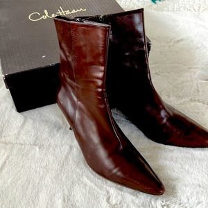 Cole Haan short chocolate boots. Size 8.5.